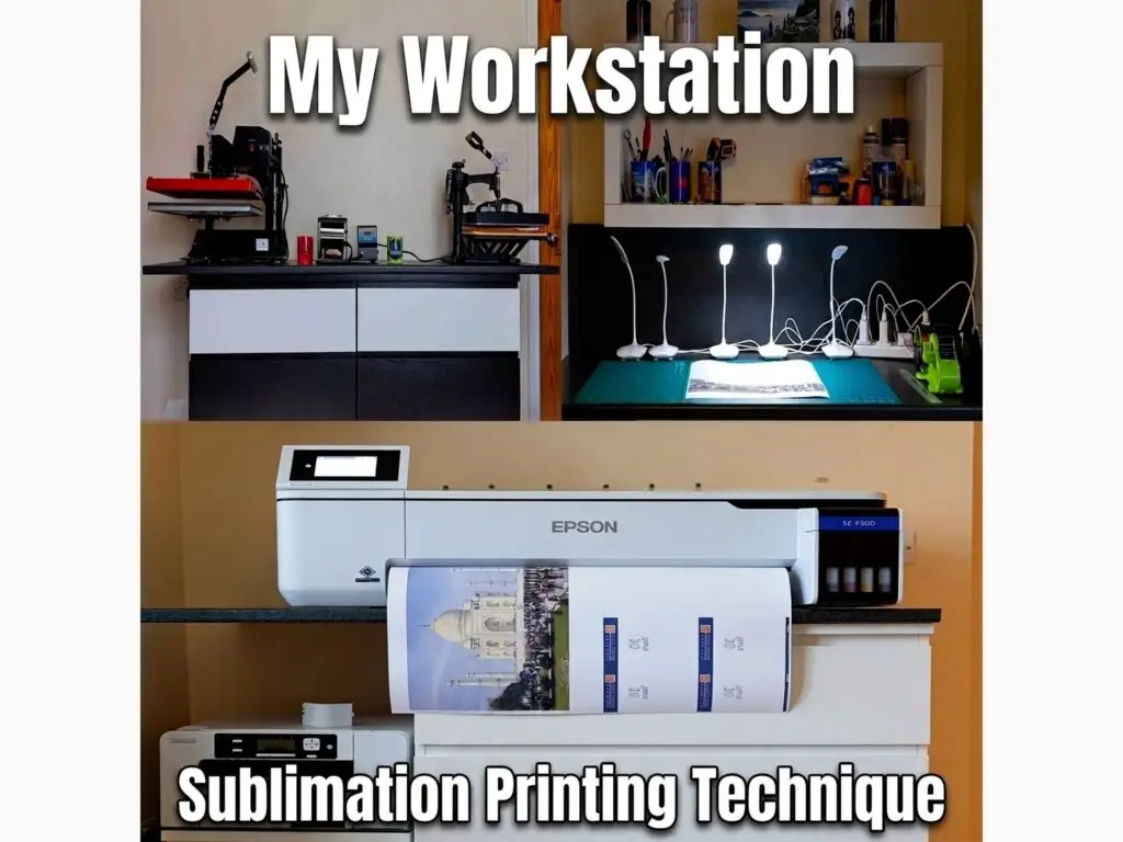 my workshop station where i work sublimation printing